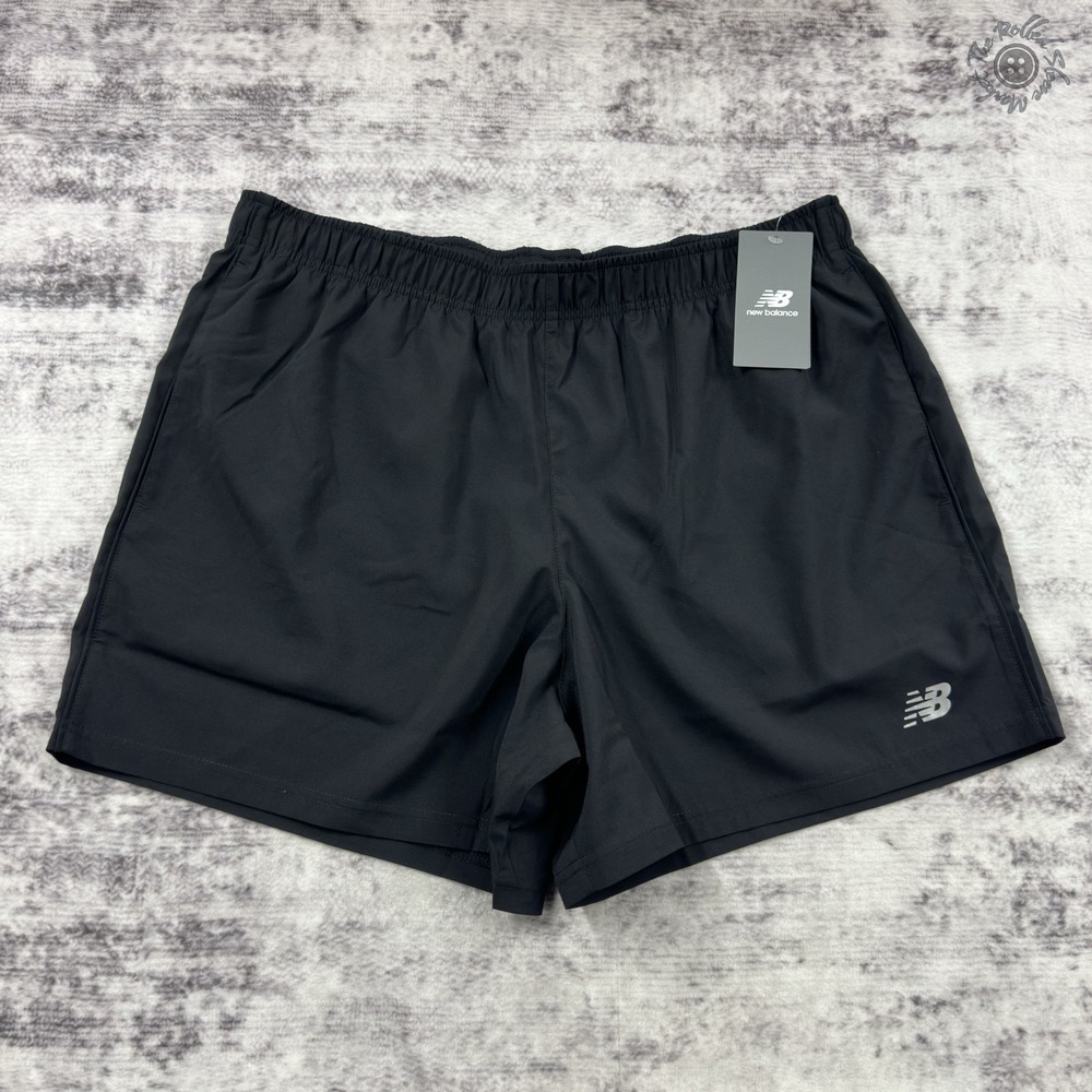 NWT New Balance Core Run 5 Inch 5" Black Shorts‎ Men's XL - MS11200